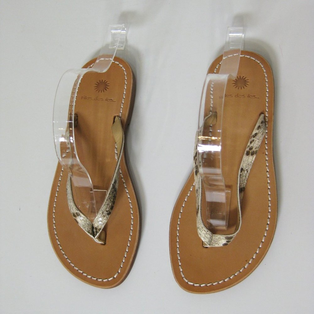 Filles Des Iles NWOT Flat Snake Skin Sandal Size 36